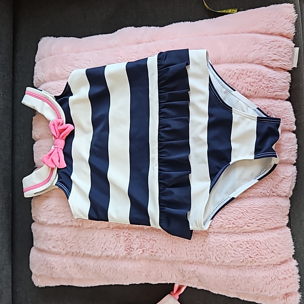 Gymboree Navy and White Kids Striped One Piece Swimsuit